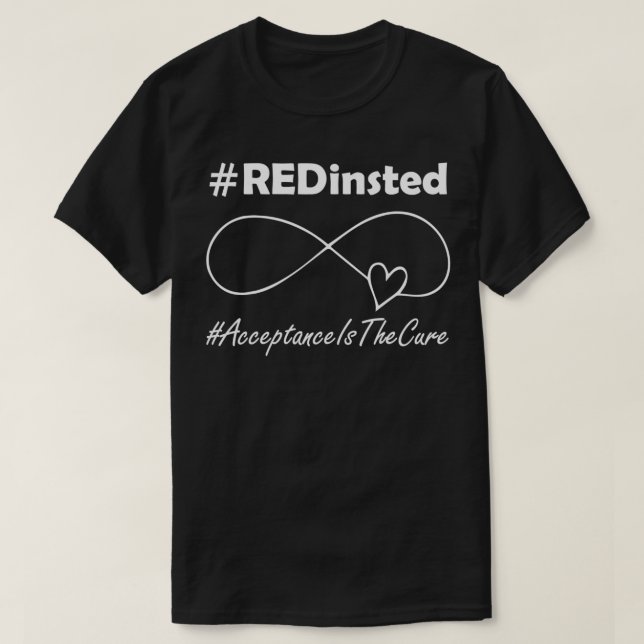T-shirt Portez rouge au lieu Autisme chemise Acceptation e (Design devant)