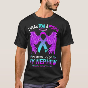 T-shirt Portez Turquoise Violet En Mémoire Du Suicide Neph