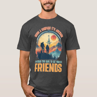 T-shirt Portez une boussole Évitez de manger votre famille