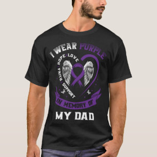 T-shirt Portez Violet En Mémoire De Mon Père Cancer Pancré
