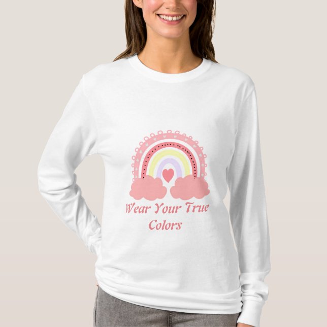 T-shirt Portez vos vraies couleurs (Arc-en-ciel) (Devant)