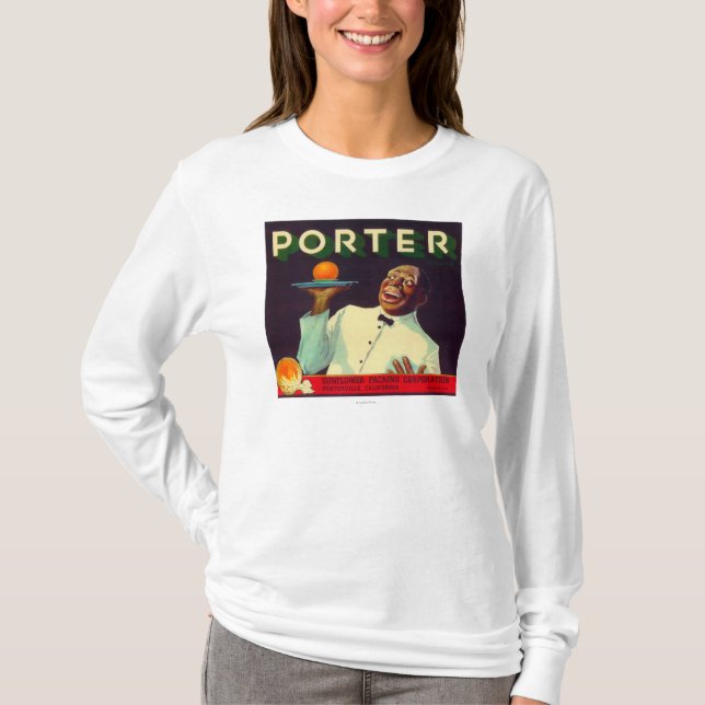 T-shirt Portier LabelPorterville orange, CA (Devant)
