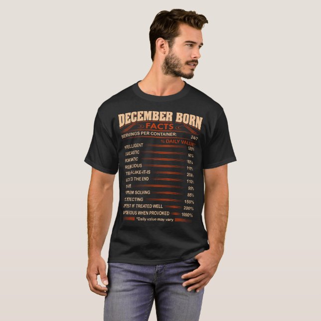 T-shirt Portions de faits soutenues par décembre par (Devant entier)