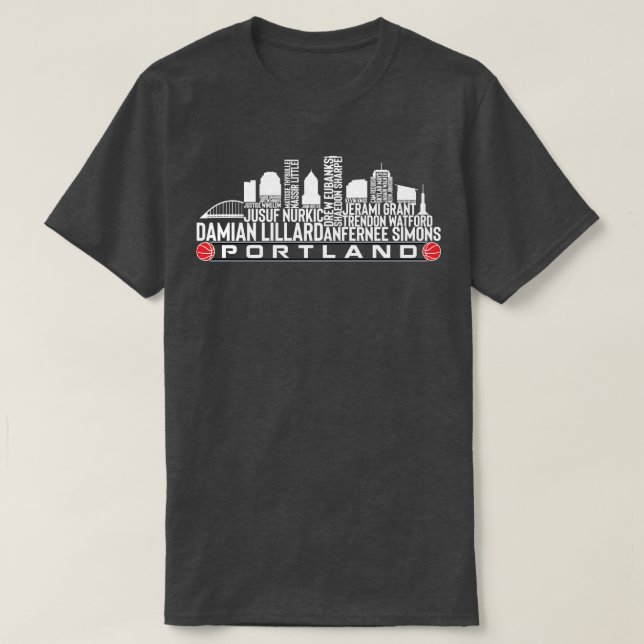T-shirt Portland Basketball Team 23 joueurs Roster Portlan (Design devant)