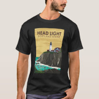 Portland Head Light Maine Art Vintage