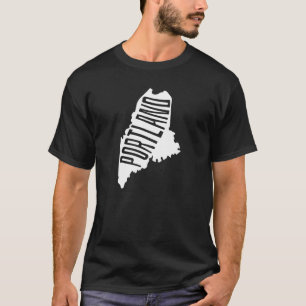 T-shirt Portland, Maine State Outline - USA Travel