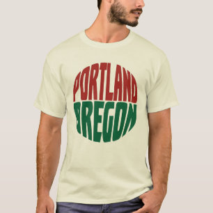 T-shirt Portland Oregon Circle Typographie classique