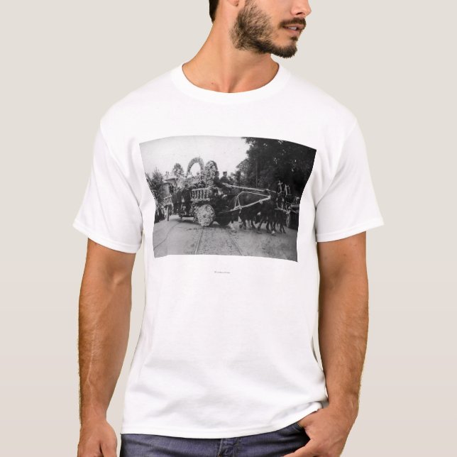T-shirt Portland, OU chevaux roses de défilé de festival (Devant)