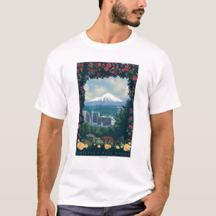 T-shirt Portland, scène de jardin d'OregonRose