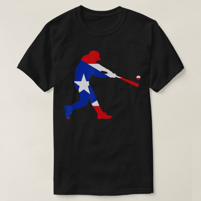 T-shirt Porto Rico Baseball PR Batter Classic Drapeau Bori (Design devant)