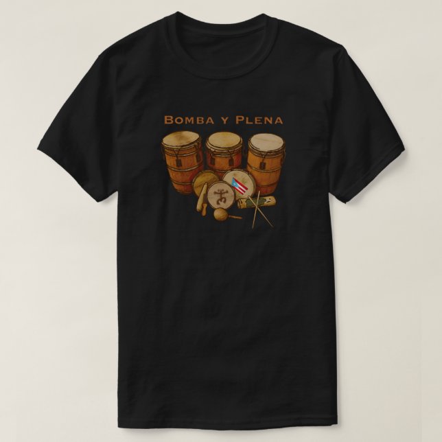 T-shirt Porto Rico Bomba y Plena Coqui Taino (Design devant)