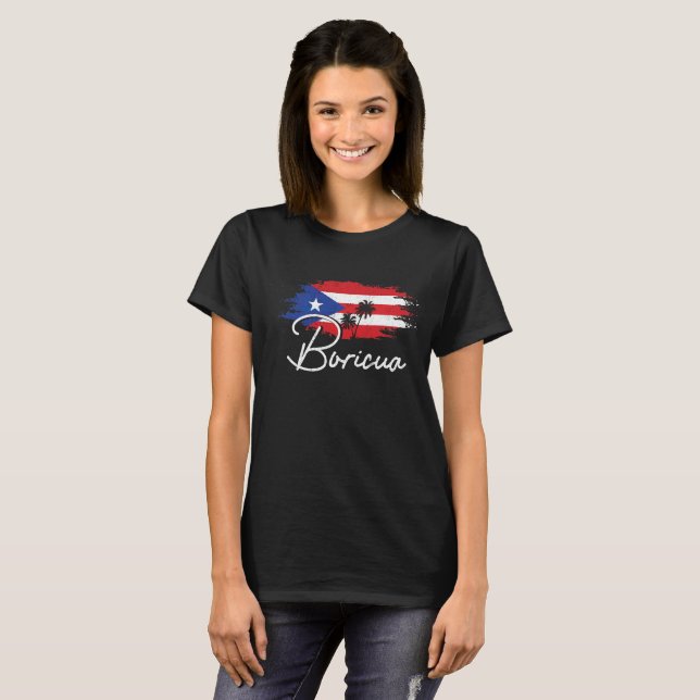 T-shirt Porto Rico Boricua Portoricaine Flag Pride (Devant entier)