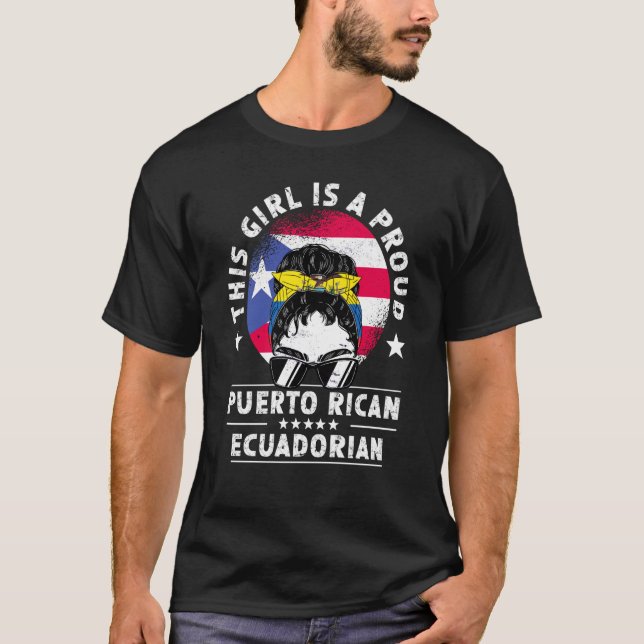 T-shirt Porto Rico Drapeau Equateur Grosse Femme Fierté (Devant)