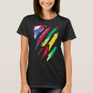 T-shirt Porto Rico Drapeau Guyana Grosse patriote Pays Str