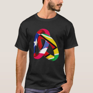 T-shirt Porto Rico Drapeau Guyana Grown Ring Mariage Maria