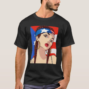 T-shirt Porto Rico Drapeau Hip hop fille Latino Rican Prid