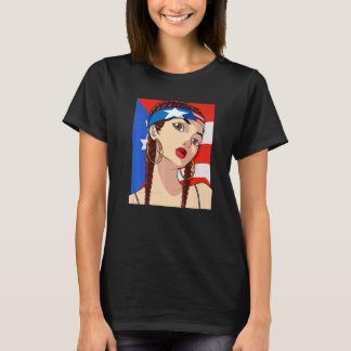 T-shirt Porto Rico Drapeau Hip hop fille Latino Rican Prid