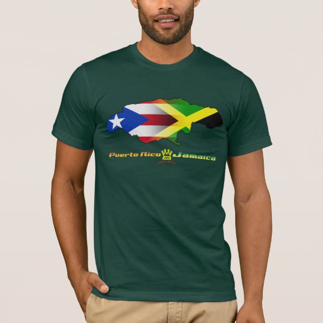 T-shirt Porto Rico et drapeau 2 de la Jamaïque (Devant)