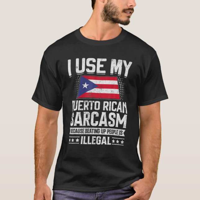 T-shirt Porto Rico Funny National Fiers (Devant)