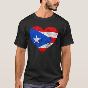 T-shirt Porto Rico Heart Puerto Ricaner Puertorro Drapeau