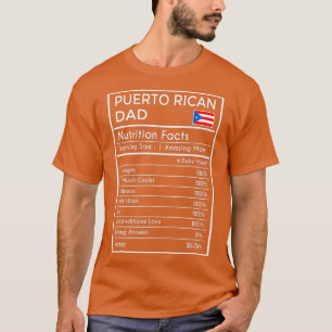 T-shirt Porto Rico papa cadeau Funny Nutrition Facts