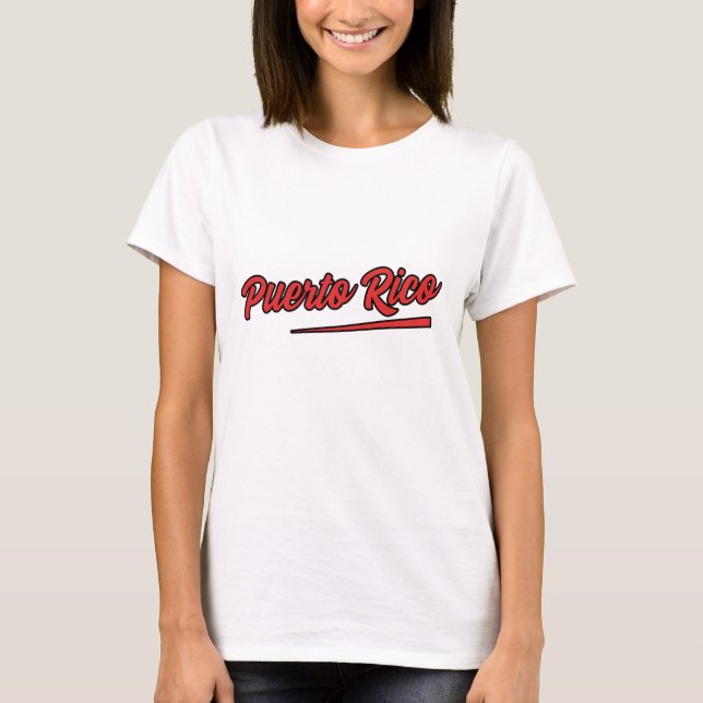 T-shirt Porto Rico Red Typographie (Devant)