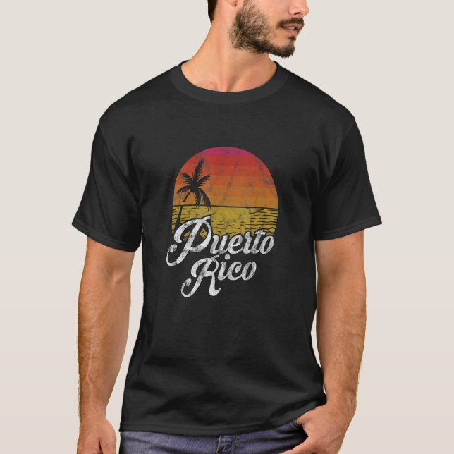 T-shirt Porto Rico Sunset Island Beach Vacances été Di (Devant)
