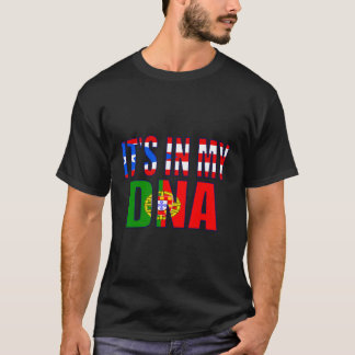 T-shirt Portoricain Et Portugais Mélangent Le Drapeau Dna