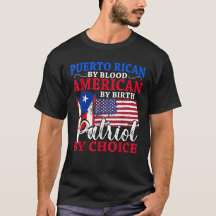 T-shirt Portoricain Patriotique Par Blood American By Birt