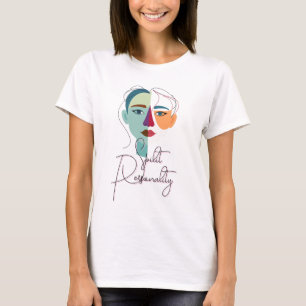 T-shirt Portrait Abstrait de la face fractionnée