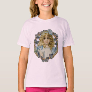 T-shirt Portrait Antique de Petite Fille Enfant Belle