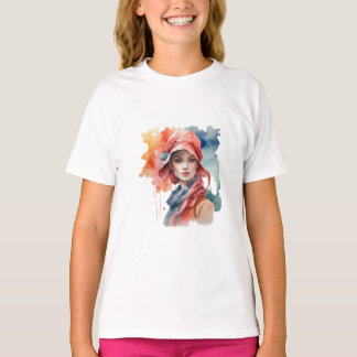 T-shirt Portrait Aquarelle