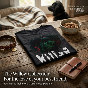 T-shirt Portrait Artistique Graphique de Chien Noir