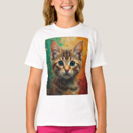T-shirt Portrait Artistique Kitten - Peinture à l'huile vi