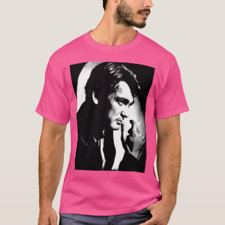 T-shirt Portrait Blanc Noir (Linocut) De Jean Marais