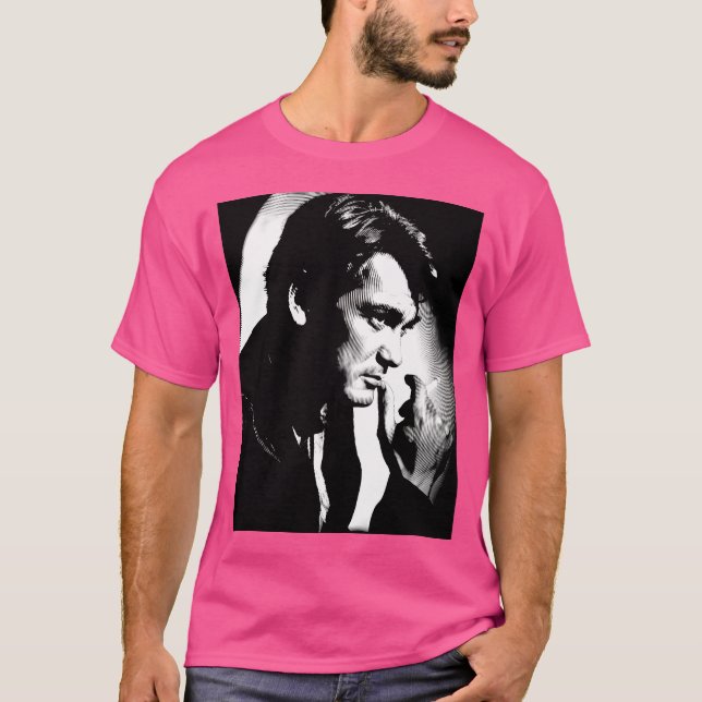 T-shirt Portrait Blanc Noir (Linocut) De Jean Marais (Devant)
