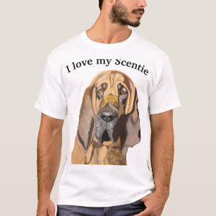 T-shirt Portrait Bloodhound avec texte modifiable