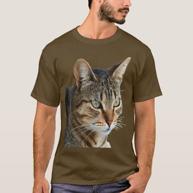 T-shirt Portrait Brown Tabby Chat pour animal de compagnie (Devant)