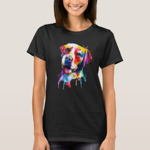 T-shirt Portrait coloré d'éclaboussure de Retriever du Lab