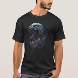 T-shirt Portrait d'aigle à tête blanche et de montagne