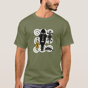 T-shirt Portrait d'animaux guerriers africains Abstraits