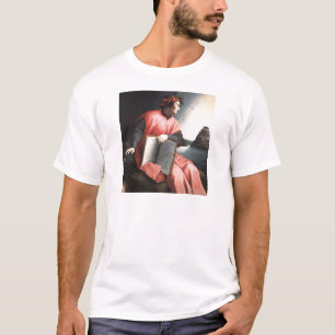 T-shirt Portrait Dante avec Livre La Divine Comédie estamp