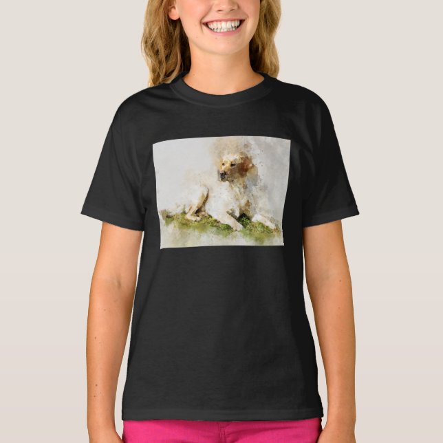 T-shirt Portrait d'aquarelle de chien de Labrador Retrieve (Devant)