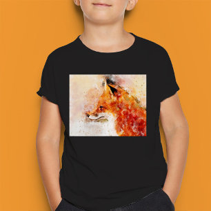 T-shirt Portrait d'aquarelle Red Fox 03