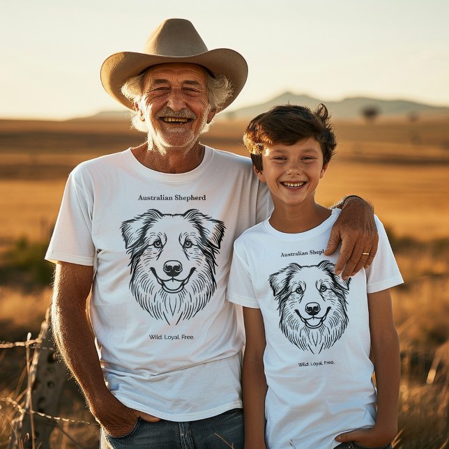 T-shirt Portrait de berger australien (Créateur téléchargé)