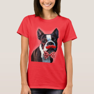 T-shirt Portrait de Boston Terrier avec la cravate et 2