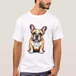 T-shirt Portrait de Bouledogue Français Coloré