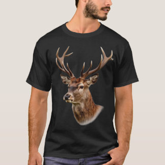 T-shirt Portrait de cerf majestueux avec grands bois