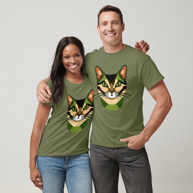 T-shirt Portrait de chat Camouflage (Unisexe)