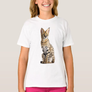 T-shirt Portrait de chat serval africain sauvage pour enfa